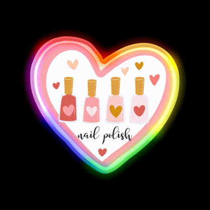 Nail Polish Nail Salon Led Neon Sign Rgb Color - LED neon sign close-up detail