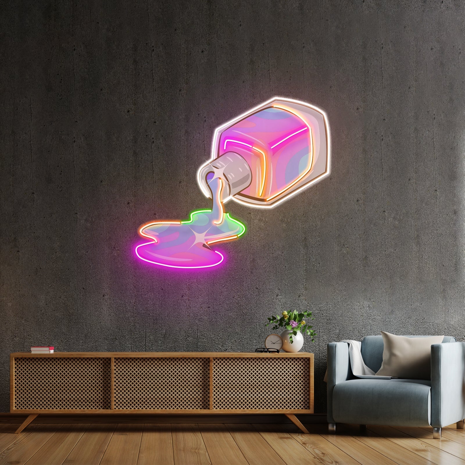 Nail Polish Spilling Led Neon Sign Light Custom Led Signs - Shineneon