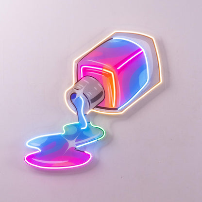 Nail Polish Spilling Vibrant Uv Printed Led Neon Sign For Nail Salon Wall Art | Shineneon