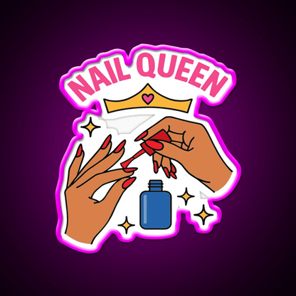 Nail Queen Cute Nail Tech Art For Beauty Nail Salon Led Neon Sign Rgb Color - Shineneon