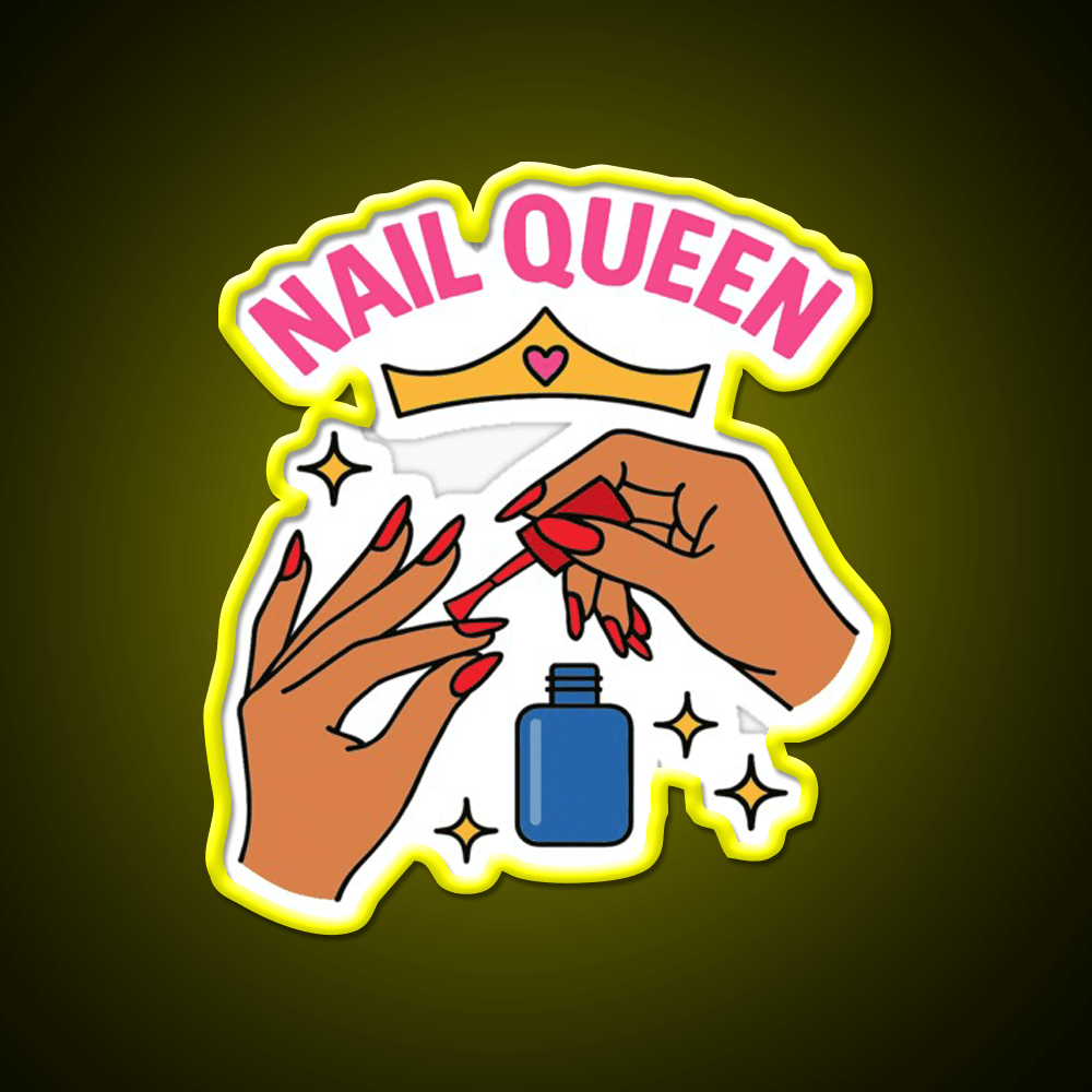 Nail Queen Cute Nail Tech Art For Beauty Nail Salon Led Neon Sign Rgb Color - Shineneon