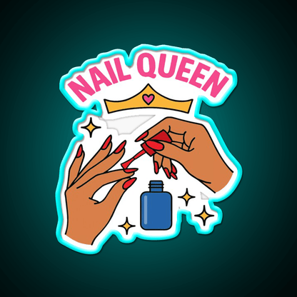 Nail Queen Cute Nail Tech Art For Beauty Nail Salon Led Neon Sign Rgb Color - Shineneon