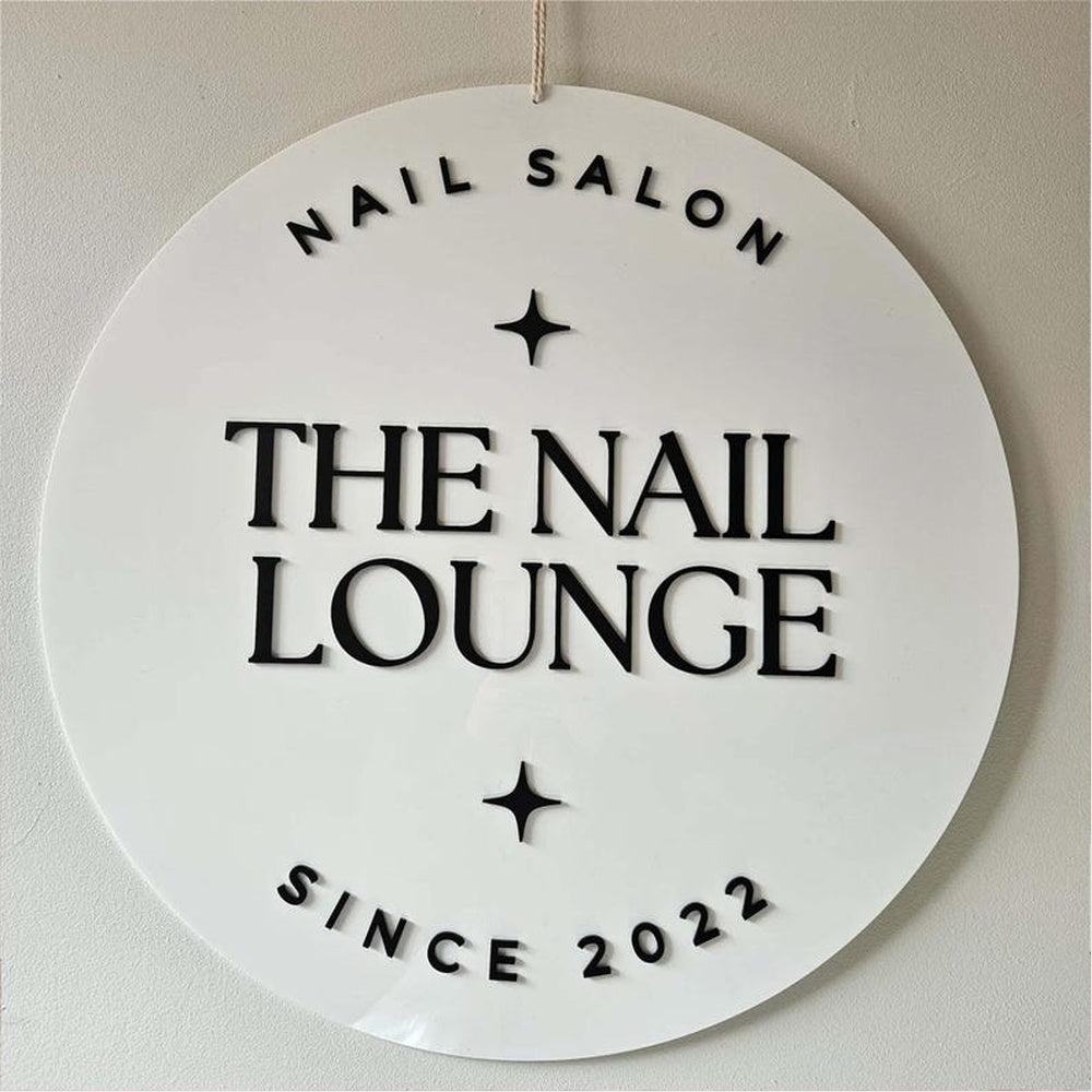 Nail Salon The Nail Lounge Since 2022 Acrylic Business Logo Sign - Shineneon