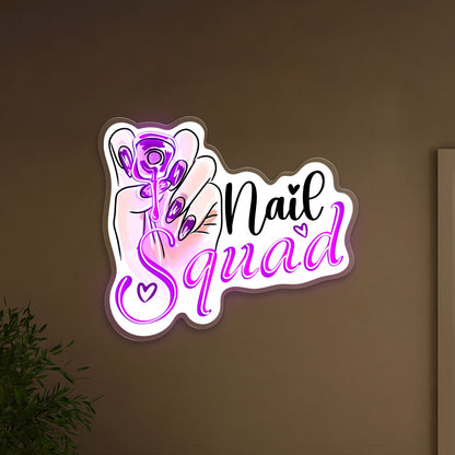 Nail Squad Acrylic Led Sign Decor Salon | Shineneon