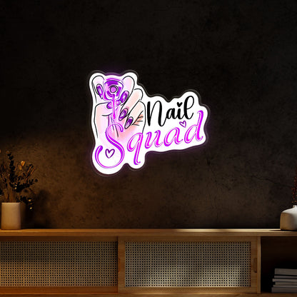 Nail Squad Acrylic Led Sign Decor Salon | Shineneon