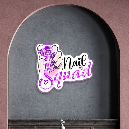 Nail Squad Acrylic Led Sign Decor Salon | Shineneon