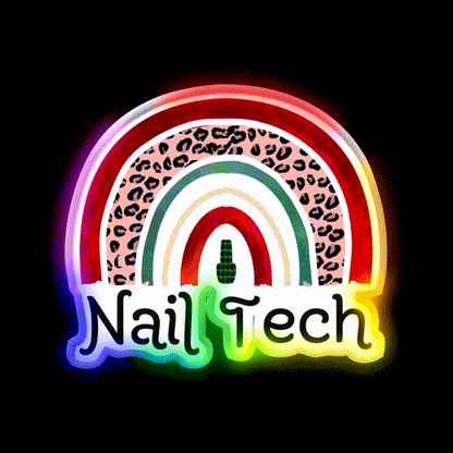 Nail Tech Christmas Rainbow Nail Salon Led Neon Sign Rgb Color - LED neon sign close-up detail