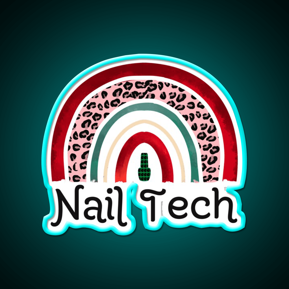 Nail Tech Christmas Rainbow Nail Salon Led Neon Sign Rgb Color - Shineneon