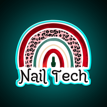 Nail Tech Christmas Rainbow Nail Salon Led Neon Sign Rgb Color - Shineneon