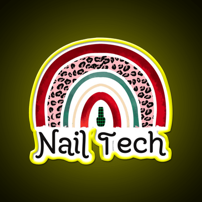 Nail Tech Christmas Rainbow Nail Salon Led Neon Sign Rgb Color - Shineneon