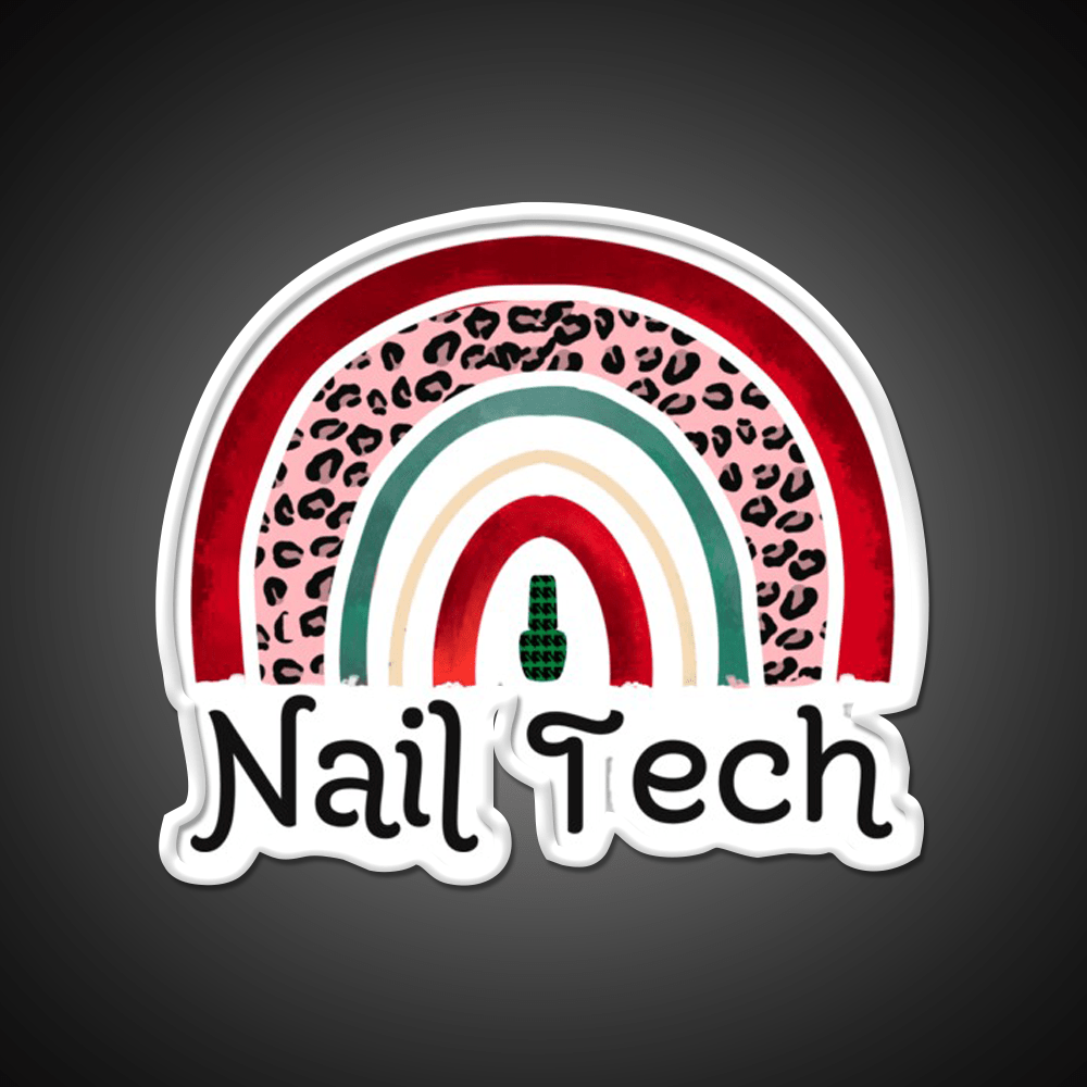 Nail Tech Christmas Rainbow Nail Salon Led Neon Sign Rgb Color - Shineneon