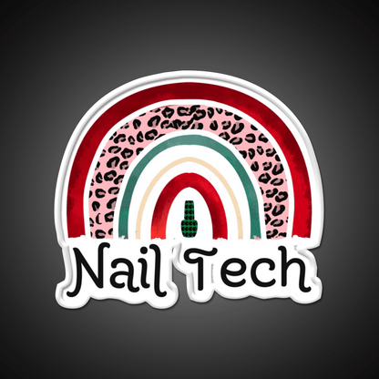Nail Tech Christmas Rainbow Nail Salon Led Neon Sign Rgb Color - Shineneon