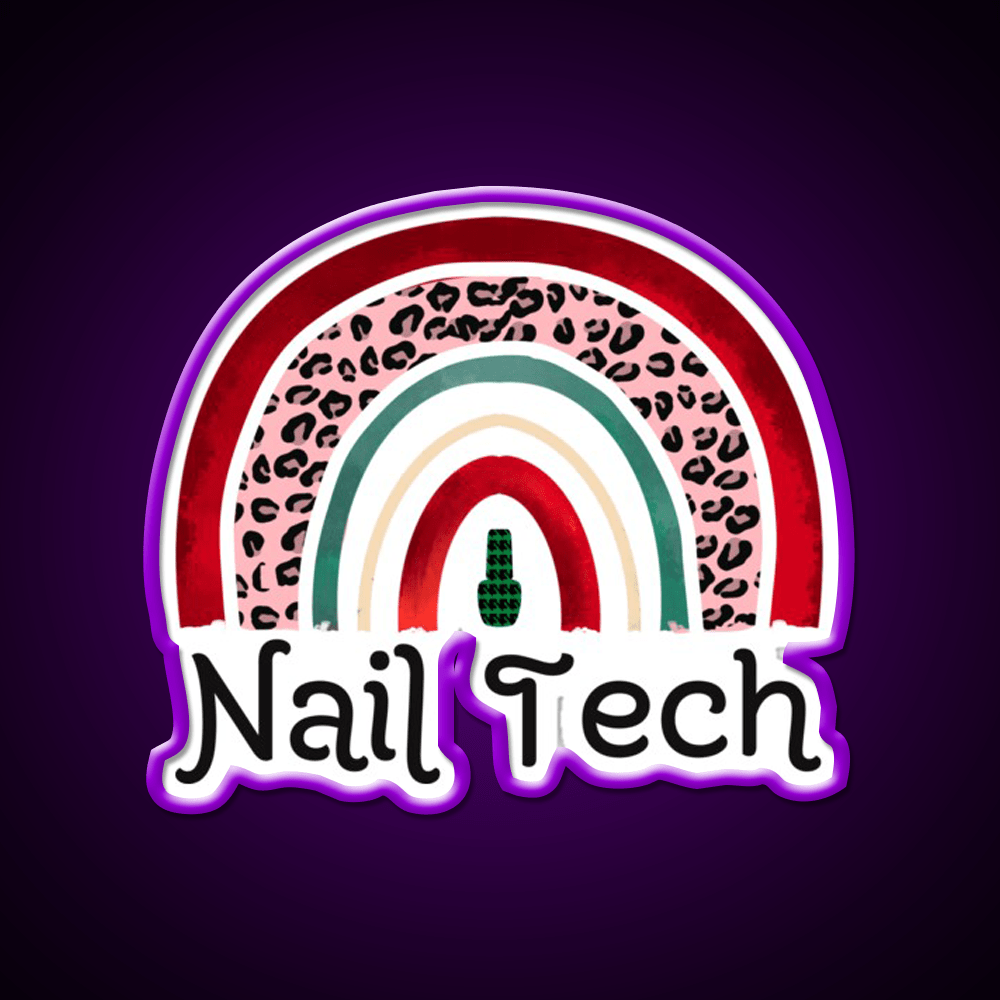 Nail Tech Christmas Rainbow Nail Salon Led Neon Sign Rgb Color - Shineneon