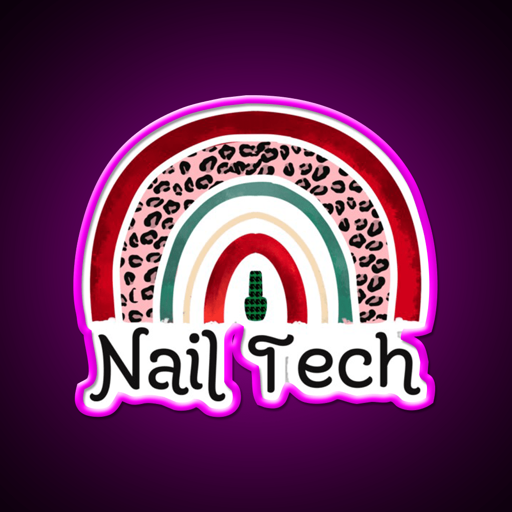 Nail Tech Christmas Rainbow Nail Salon Led Neon Sign Rgb Color - Shineneon