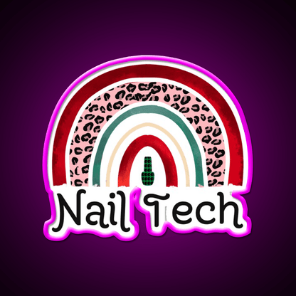 Nail Tech Christmas Rainbow Nail Salon Led Neon Sign Rgb Color - Shineneon