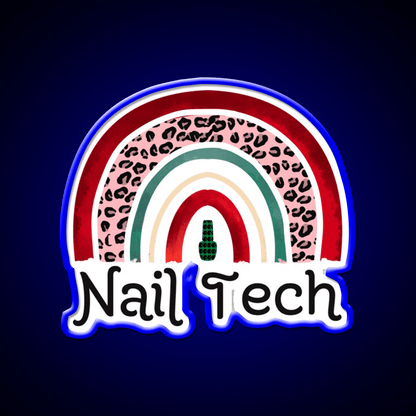 Nail Tech Christmas Rainbow Nail Salon Led Neon Sign Rgb Color - Shineneon