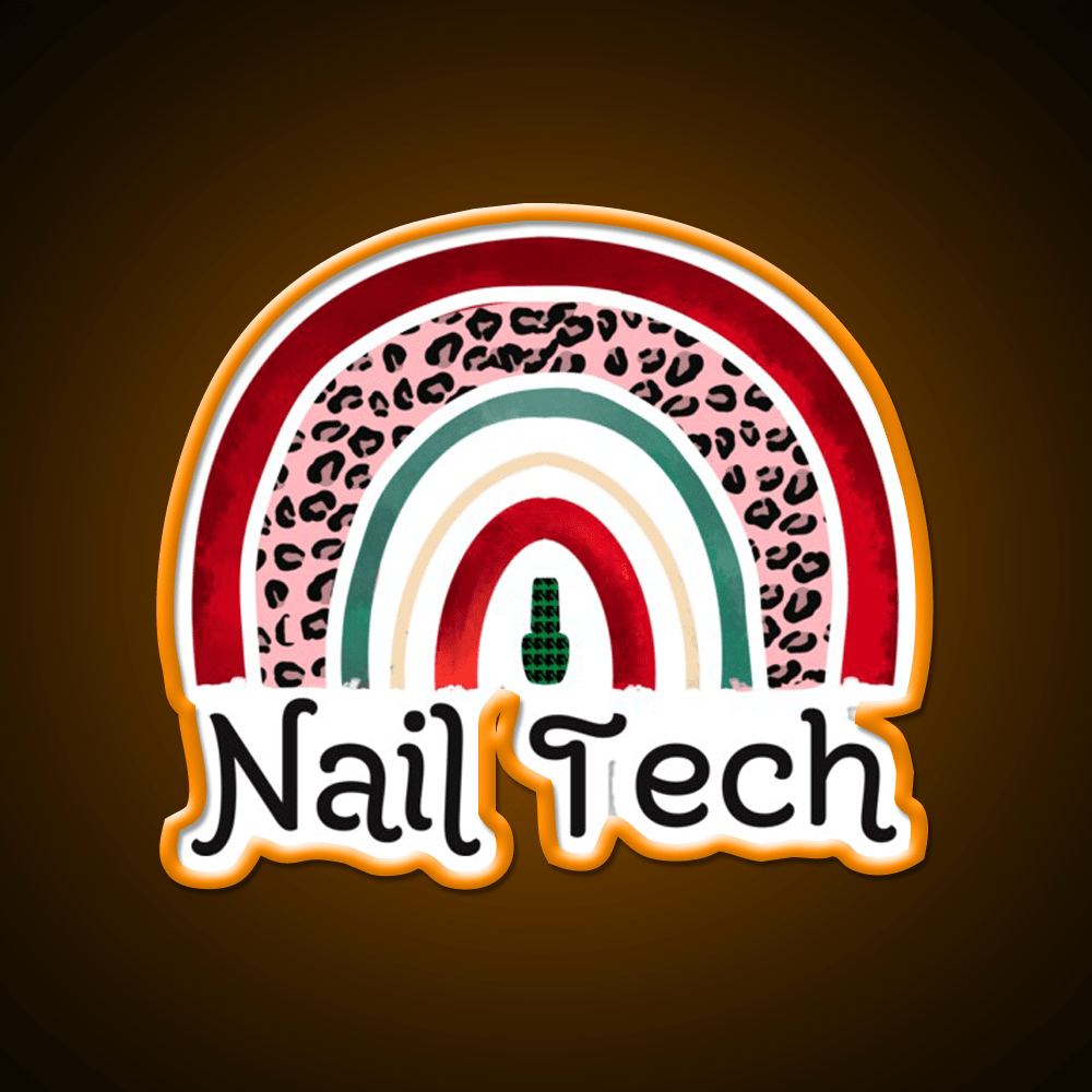 Nail Tech Christmas Rainbow Nail Salon Led Neon Sign Rgb Color - Shineneon