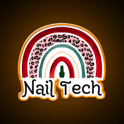 Nail Tech Christmas Rainbow Nail Salon Led Neon Sign Rgb Color - Shineneon