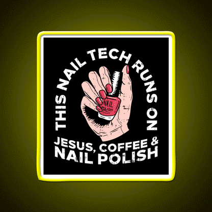Nail Tech Manicurist Gift Nail Salon Led Neon Sign Rgb Color - Custom LED neon sign front view