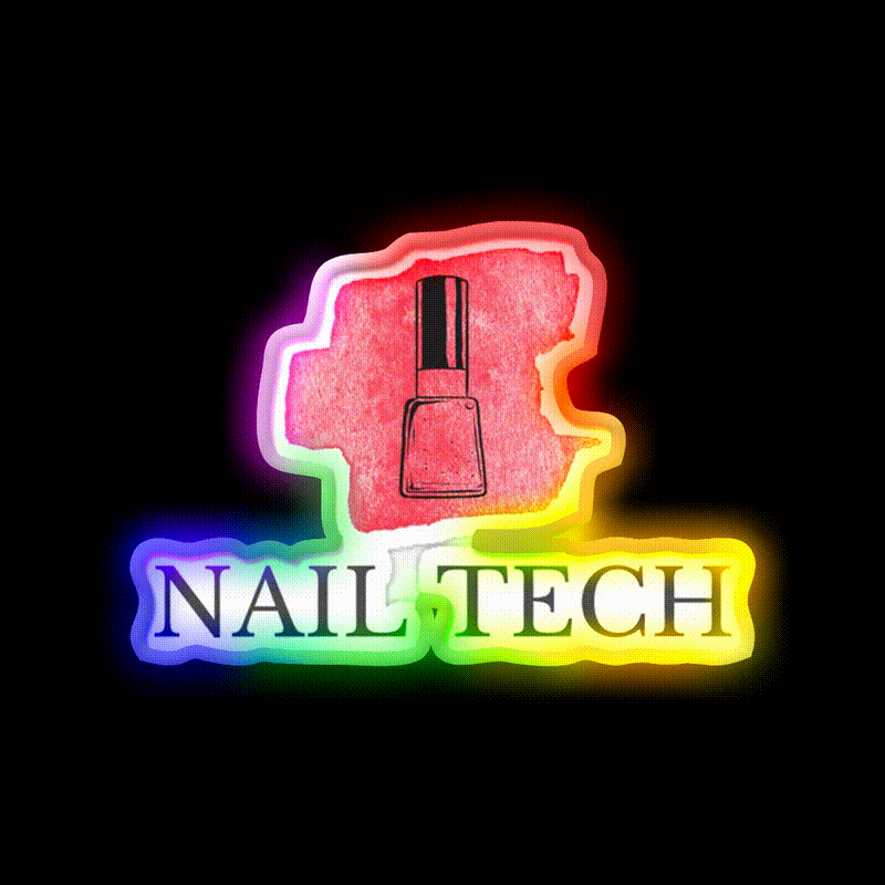 Nail Tech Nail Salon Led Neon Sign For Tech Room Rgb Color - LED neon sign close-up detail