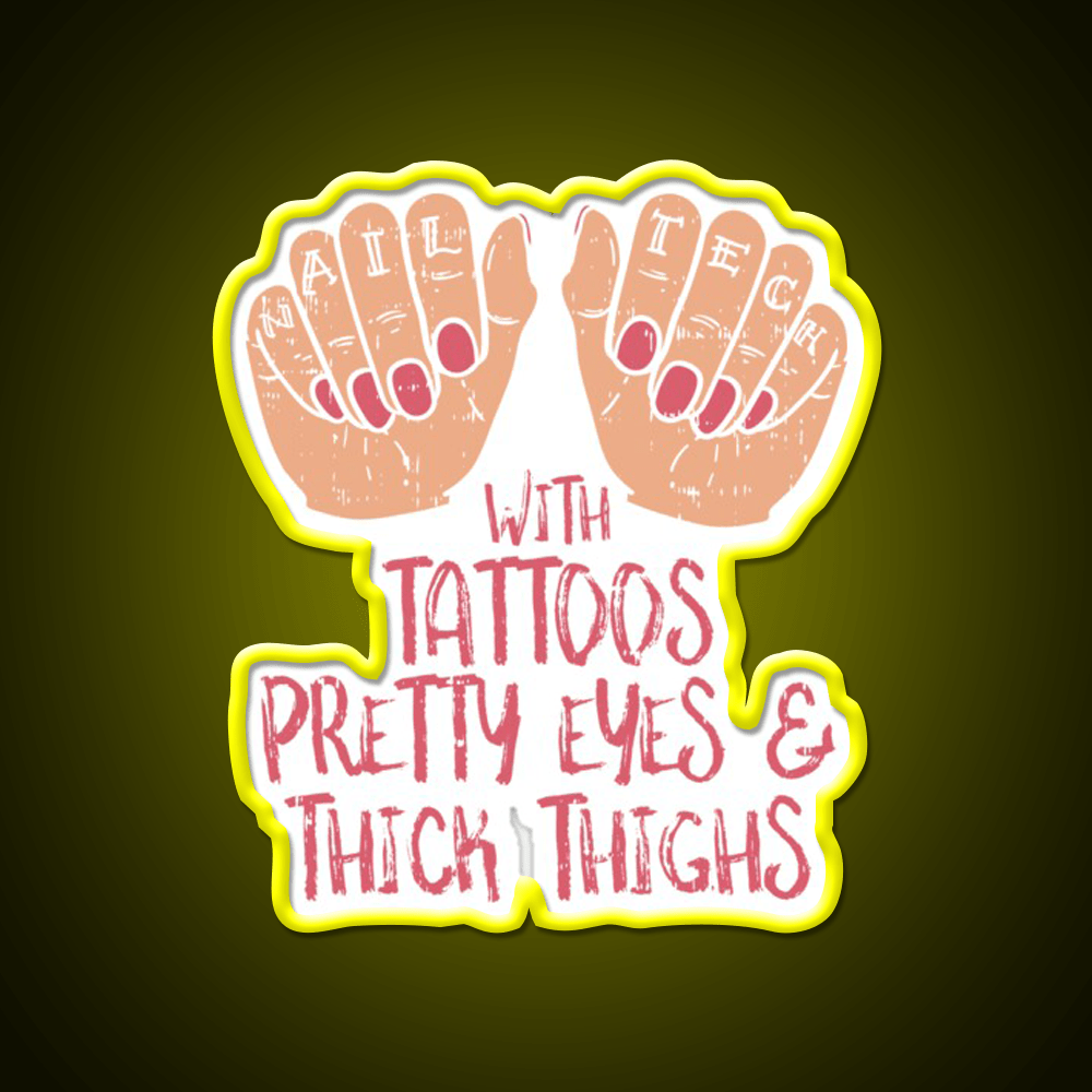 Nail Tech With Tattoos Pretty Eyes Thick Thighs Nail Salon Led Neon Sign Rgb Color - Shineneon