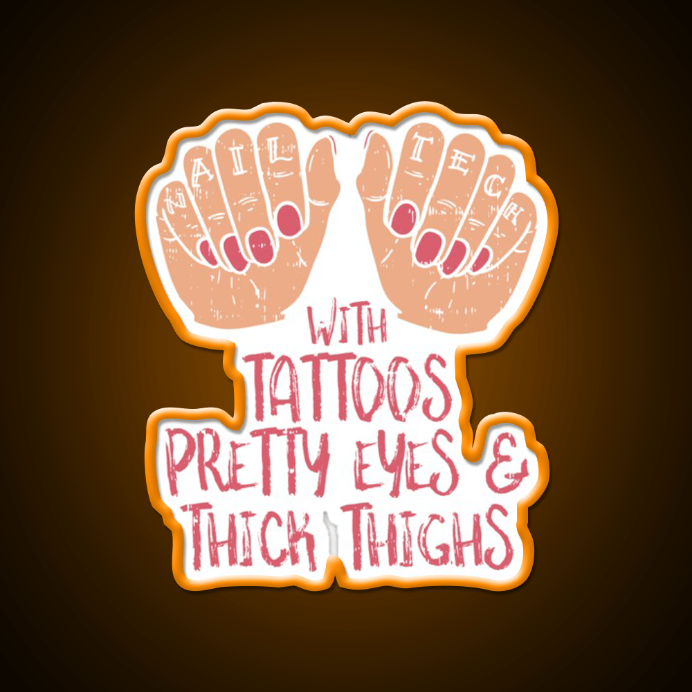 Nail Tech With Tattoos Pretty Eyes Thick Thighs Nail Salon Led Neon Sign Rgb Color - Shineneon