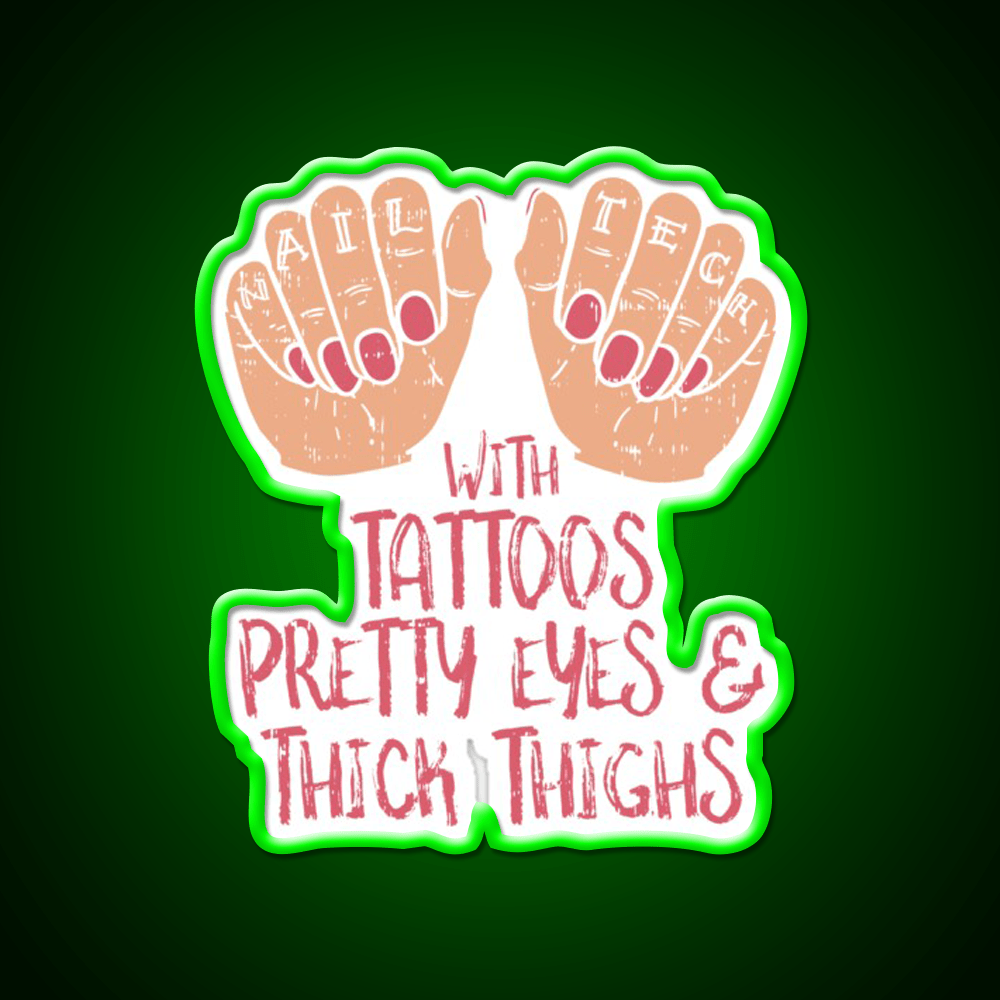 Nail Tech With Tattoos Pretty Eyes Thick Thighs Nail Salon Led Neon Sign Rgb Color - Shineneon