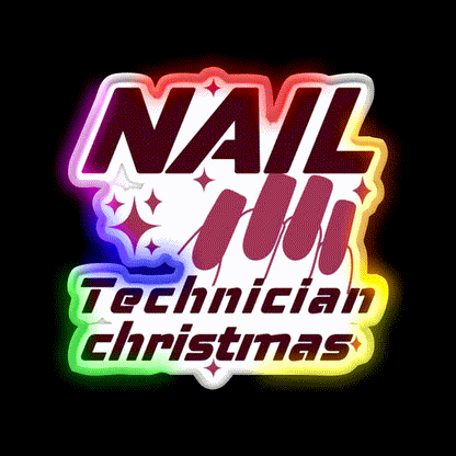 Nail Technician Christmas Nail Salon Led Neon Sign Rgb Color - LED neon sign close-up detail