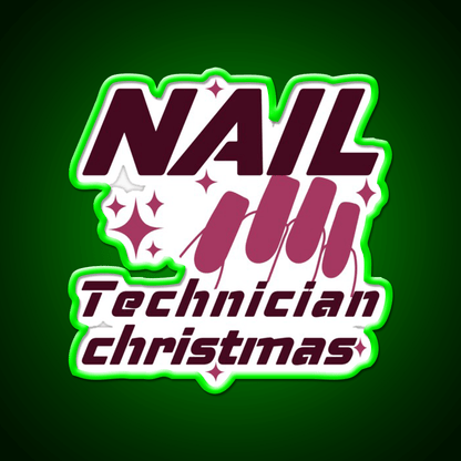 Nail Technician Christmas Nail Salon Led Neon Sign Rgb Color - Shineneon