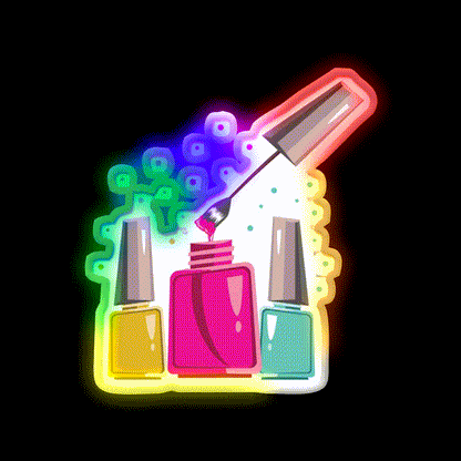 Nail Technician Love Artist Manicurist Gift Nail Salon Led Neon Sign Rgb Color - LED neon sign close-up detail