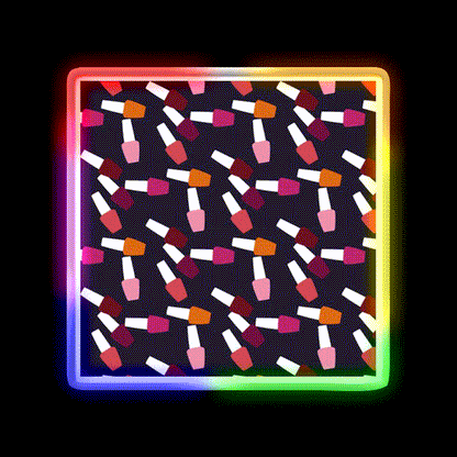 Nail Varnish Bottle Pattern Nail Salon Led Neon Sign Rgb Color - LED neon sign close-up detail