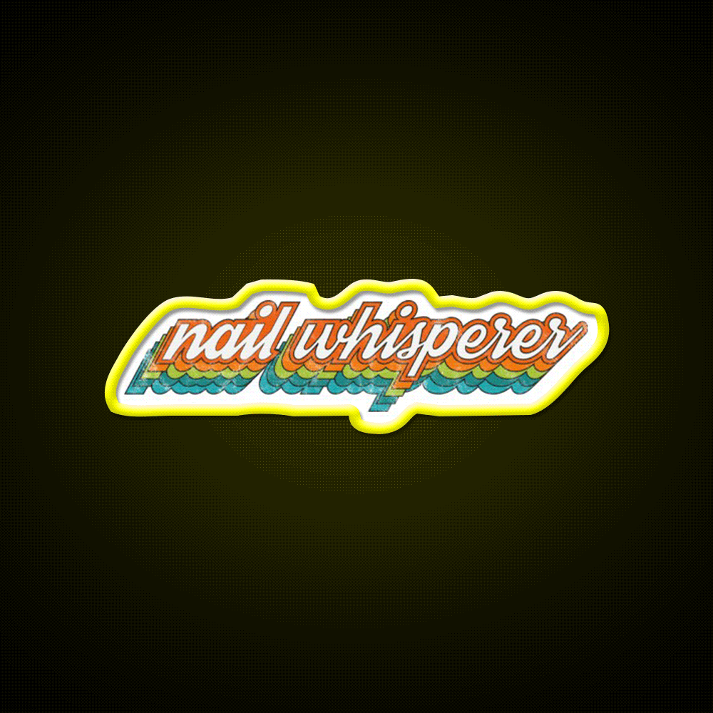 Nail Whisperer Esthetician Nail Tech Design Nail Salon Led Neon Sign Rgb Color - Custom LED neon sign front view