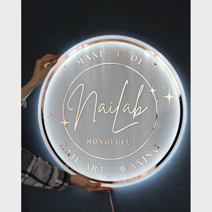 Nailab Honolulu Acrylic Business Logo Sign - Shineneon