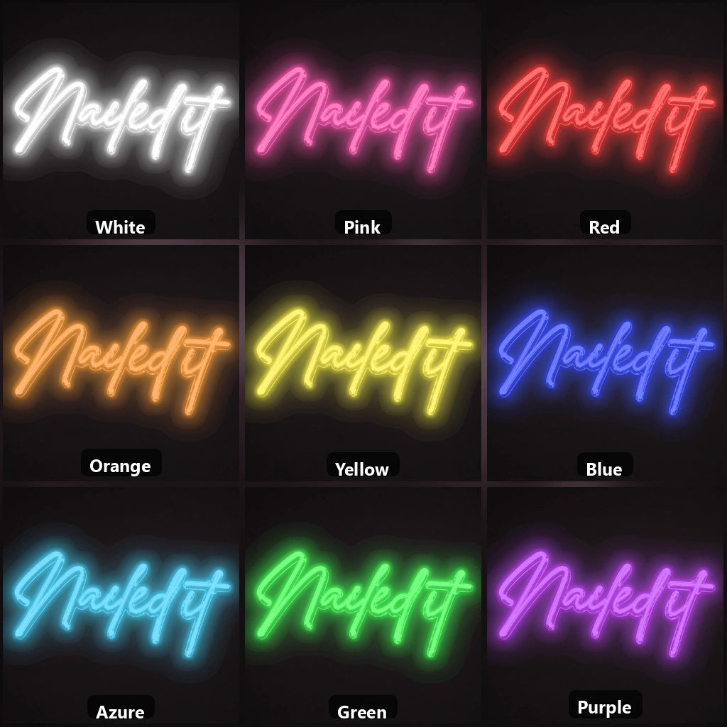 Nailed It LED Neon Sign Garage Man Cave Neon Sign color grid