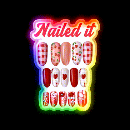 Nailed It Nail Art For Fun Nail Salon Led Neon Sign Rgb Color - LED neon sign close-up detail