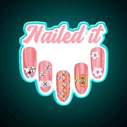 Nailed It Nail Art For Spring Nail Salon Led Neon Sign Rgb Color - Shineneon