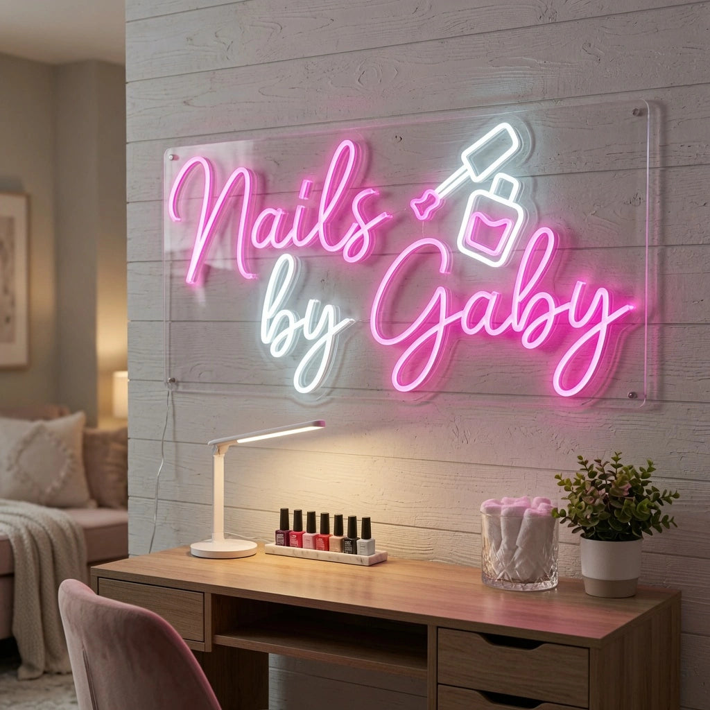 Nails And Baby LED Neon Sign - 03 Real Lifestyle Scene