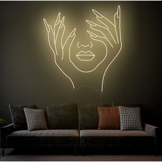 Nails And Face Led Sign Business Neon Sign