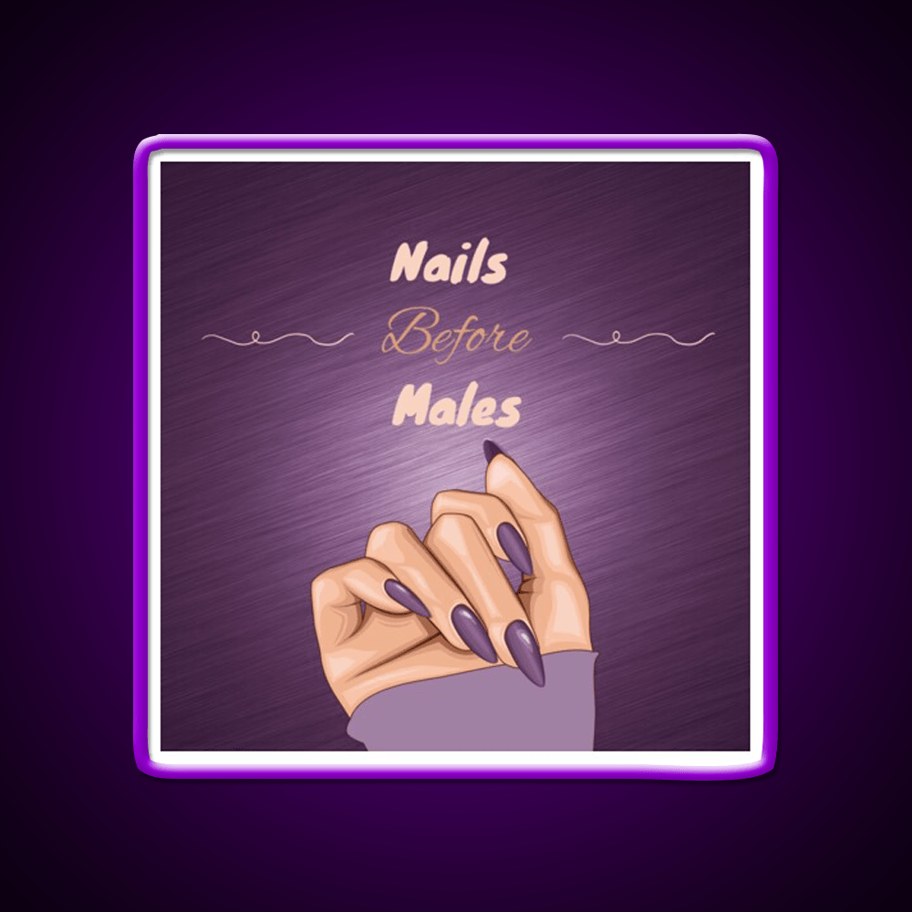 Nails Before Males In Purple Nail Salon Led Neon Sign Rgb Color - Shineneon