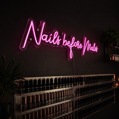 Nails Before Males LED Neon Sign - 01 Original Product Image