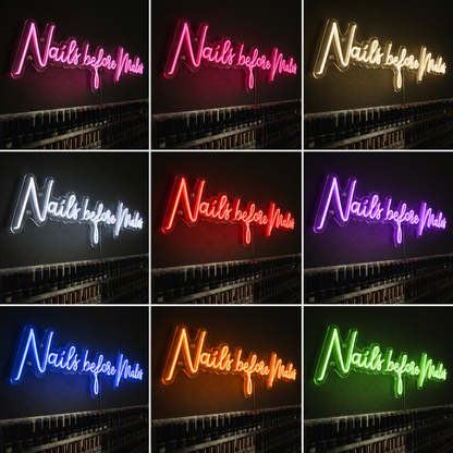 Nails Before Males LED Neon Sign - 05 Color Grid