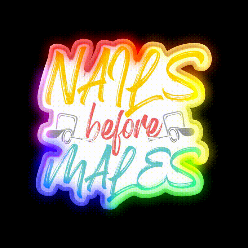 Nails Before Males Nail Salon Led Neon Sign Rgb Color - LED neon sign close-up detail