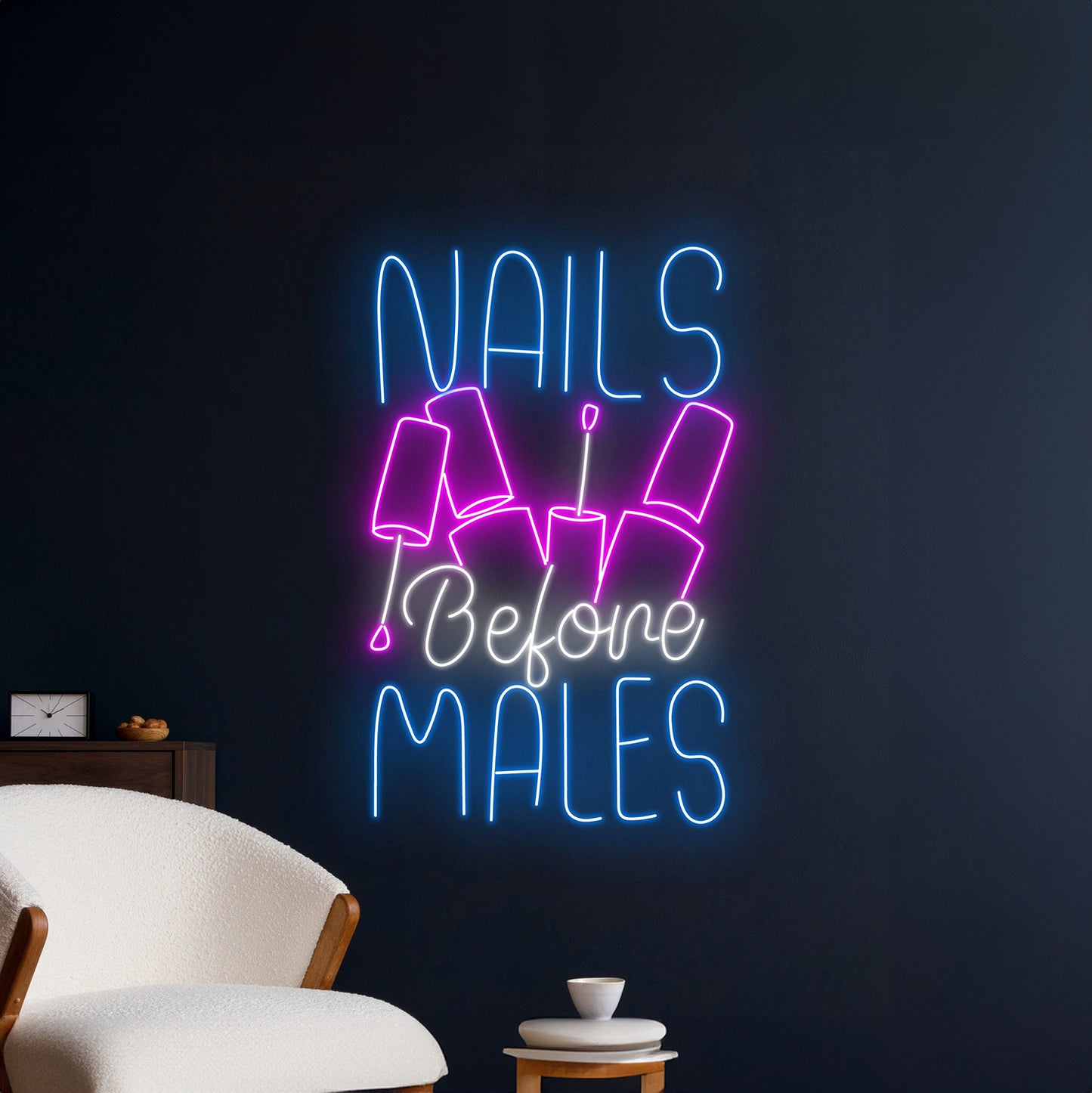 Nails Before Males Neon Sign Nail Salon Room Wall Decor