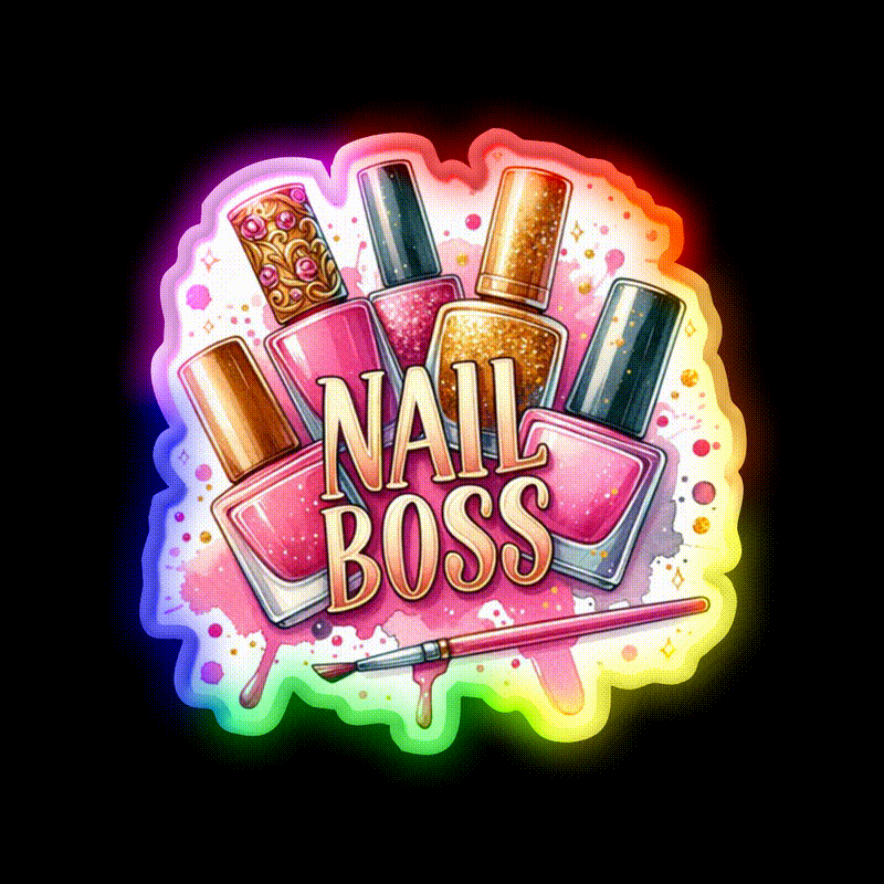 Nails Boss Nail Salon Led Neon Sign Rgb Color - LED neon sign close-up detail