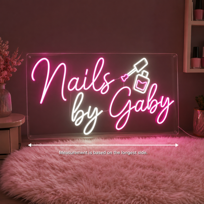 Nails By Gaby LED Neon Sign - 04 Size Image