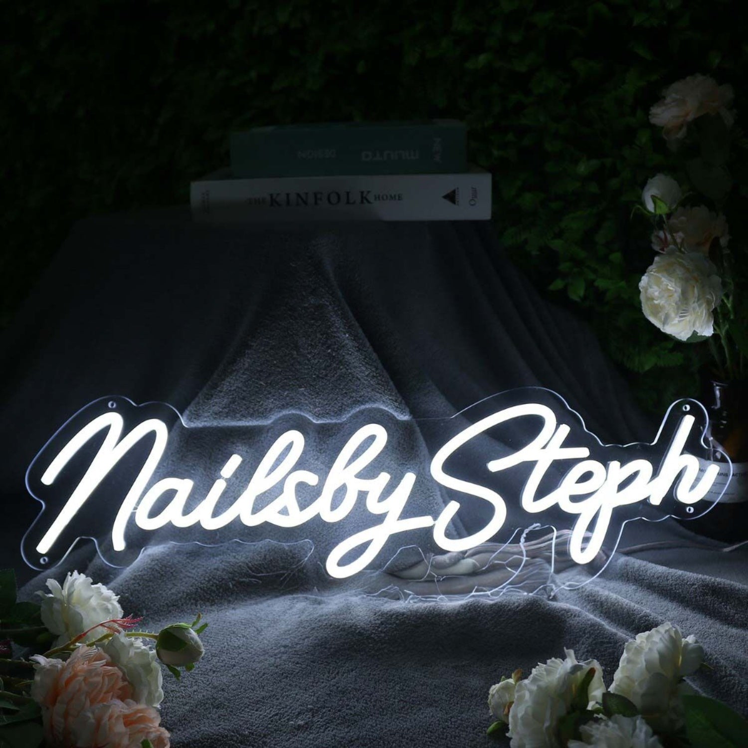 Nails By Steph White Led Neon Sign - Shineneon