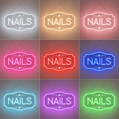 Nails LED Neon Sign Bedroom Decor - 05 Color Grid