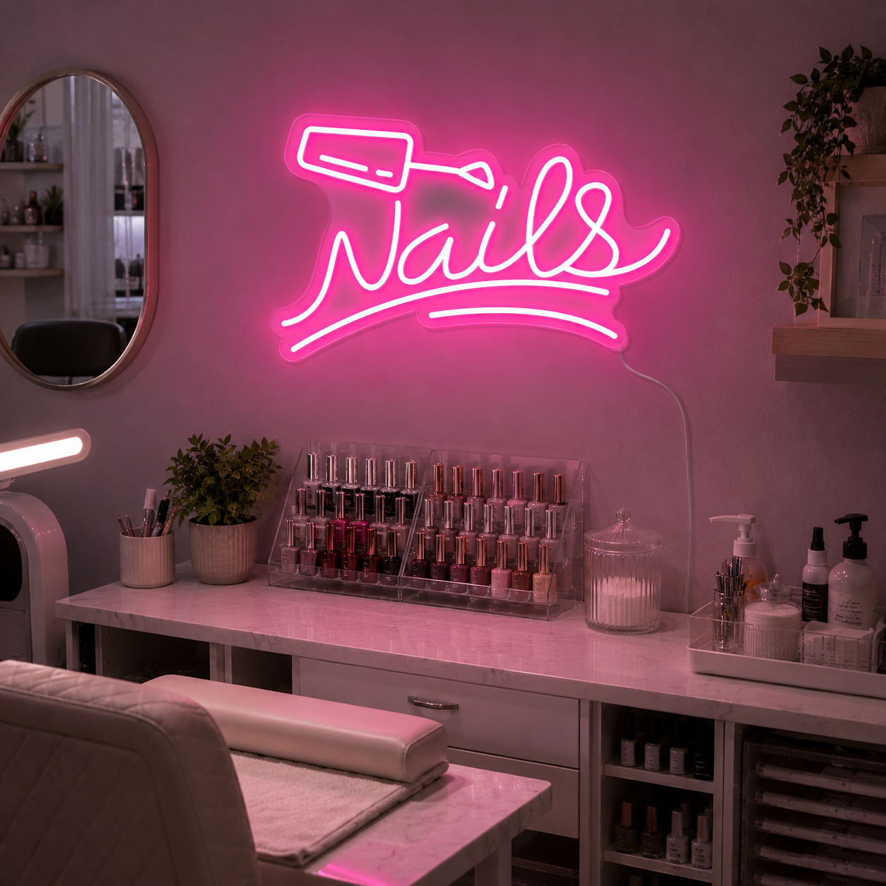 Nails LED Neon Sign Home Decor - 03 Real Lifestyle Scene