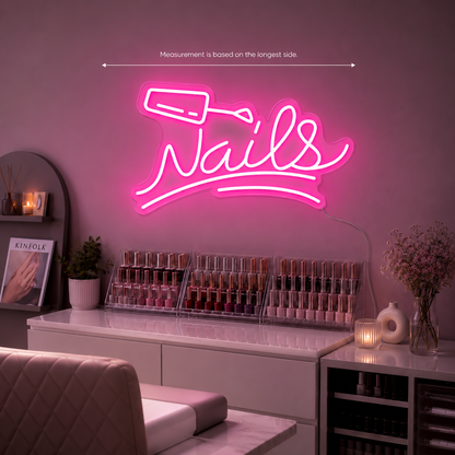 Nails LED Neon Sign Home Decor - 04 Size Image