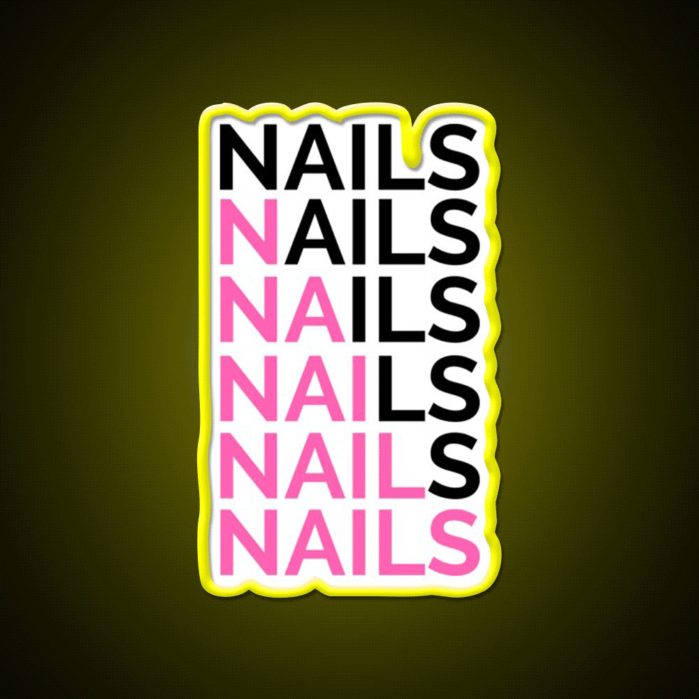 Nails Nails For A Nail Tech Nail Salon Led Neon Sign Rgb Color - Custom LED neon sign front view